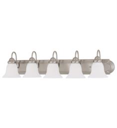 Nuvo 60-3282 Ballerina 5 Light 36" Incandescent Vanity Light in Brushed Nickel with Frosted White Glass Shade