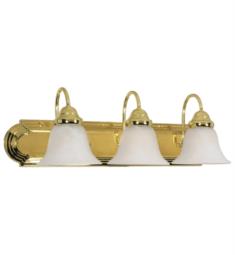 Nuvo 60-329 Ballerina 3 Light 24" Incandescent Vanity Light in Polished Brass with Alabaster Glass Shade