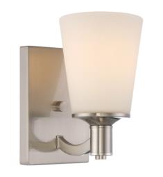 Nuvo 60-5821 Laguna 1 Light 5 1/8" Incandescent Vanity Light in Brushed Nickel with White Glass Shade