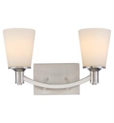 Nuvo 60-5822 Laguna 2 Light 16" Incandescent Vanity Light in Brushed Nickel with White Glass Shade