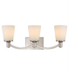 Nuvo 60-5823 Laguna 3 Light 24" Incandescent Vanity Light in Brushed Nickel with White Glass Shade