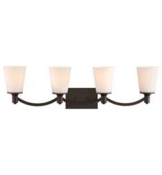 Nuvo 60-5974 Laguna 4 Light 33" Incandescent Vanity Light in Forest Bronze with White Glass Shade