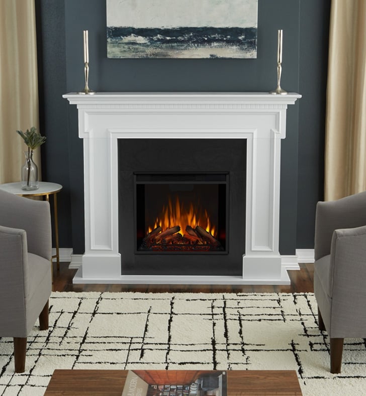 Real Flame 5010e W Thayer 54 3 8, Silverton Electric Fireplace Mantel Package In White G8600e W