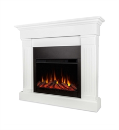 Real Flame 8020E-W Crawford 47 3/8" Freestanding Electric Fireplace Mantel Package in White
