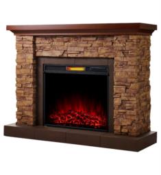 Comfort Smart ASSM-021-2856 Stackstone 56" Traditional & Rustic Electric Fireplace Mantel Package in Brown Stone