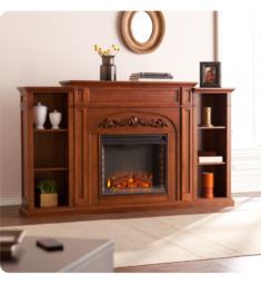 Southern Enterprises FE8532 Chantilly 72 1/2" Traditional Electric Fireplace Mantel with Bookcases in Autumn Oak