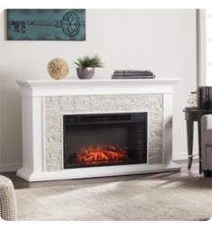 Southern Enterprises FE9021 Canyon 60 1/4" Heights Rustic Electric Fireplace Mantel Package in White