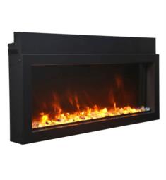 Amantii BI-50-XTRASLIM Panorama Series 49 1/8" Extra Slim Indoor/Outdoor Built-In Electric Fireplace with Black Steel Surround