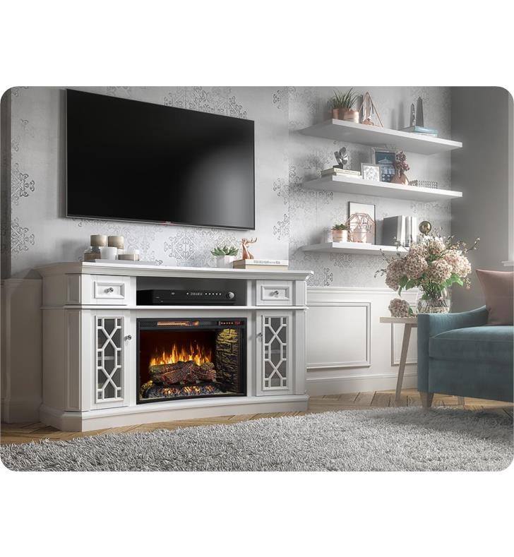 Infrared Electric Fireplace Tv, Scott Living White Media Mantel Electric Fireplace