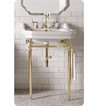 James Martin 318-V24-BRS-CRM Wellington 24" Single Console Single Sink with Brass Finish Stand