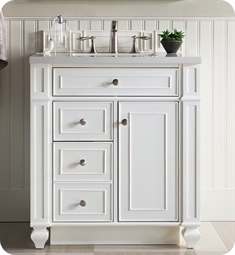 James Martin 157-V30-BW Bristol 29 7/8" Single Bathroom Vanity with Countertop & Backsplash in Bright White