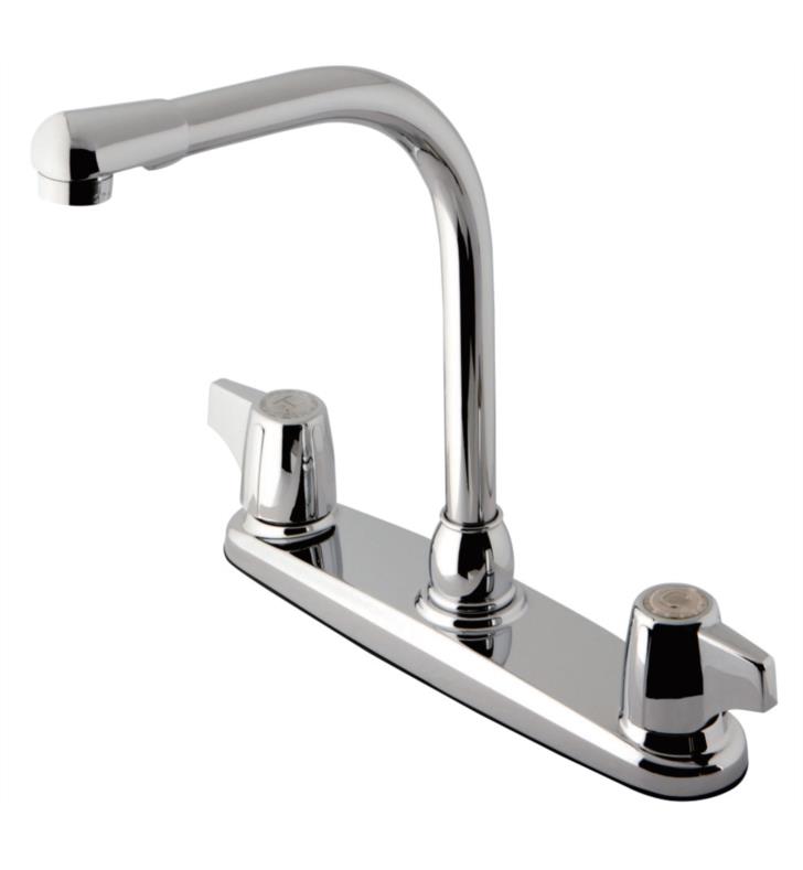 idioom Indringing Dood in de wereld Kingston Brass KB741 10 3/8" Double Handle Deck Mounted Centerset Kitchen  Faucet in Polished Chrome