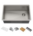 Kraus KWU110-27 Kore 27" Single Bowl Undermount Workstation Stainless Steel Rectangular Kitchen Sink