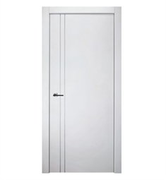 Belldinni OPTIMA2V-SW Interior Door in Snow White Finish with Aluminum Moldings