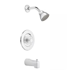 Moen T471EP Chateau Single Handle Non-Pressure Balance Tub and Shower Faucet Trim Kit in Chrome with Flow Rate - 1.75 GPM