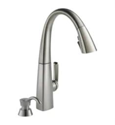 Delta 19936Z-SPSD-DST Arc 16 1/8" Single Handle Deck Mounted Pull-Down Kitchen Faucet with Soap Dispenser in Spotshield Stainless