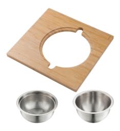 Kraus KAC-1005BB 15 3/4" Workstation Kitchen Sink Serving Board Set with Stainless Steel Mixing Bowl and Colander