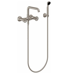 California Faucets 0906.20 Descanso 6 1/4" Contemporary Double Handle Wall Mount Tub Filler with 2.0 GPM Handshower
