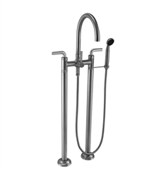 California Faucets 1003.20 Descanso 41 7/8" Contemporary Double Handle Floor Mount Tub Filler with 2.0 GPM Handshower