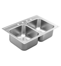 Moen GS182114Q 1800 Series 33" Double Bowl Stainless Steel Drop-In Kitchen Sink