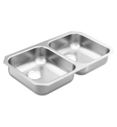 Moen GS18215B 1800 Series 31 3/4" Double Bowl Stainless Steel Undermount Kitchen Sink with 3 5/8" Drain Opening