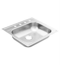 Moen GS201974BQ 2000 Series 25" Single Bowl Stainless Steel Drop-In Kitchen Sink with ADA/FHA Compliant
