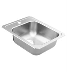 Moen GS20457BQ 2000 Series 17" Single Bowl Stainless Steel Drop-In Kitchen Sink with ADA/FHA Compliant