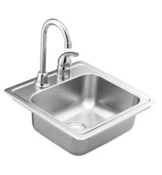 Moen KGS2045622BQ 2000 Series 15" Single Bowl Stainless Steel Drop-In Kitchen Sink