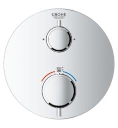 Grohe 241330 Grohtherm 6 1/4" Dual Function Thermostatic Round Shower Trim with Double Knob Handles