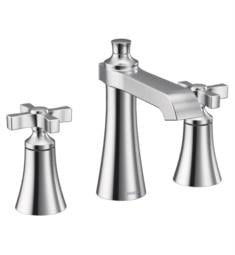 Moen TS6985 Flara 7" Widespread Double Metal Cross Handle High Arc Bathroom Sink Faucet with Pop-Up Drain