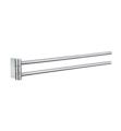 Smedbo AK326 Air 17" Wall Mount Double Swing Arm Towel Rail in Polished Chrome
