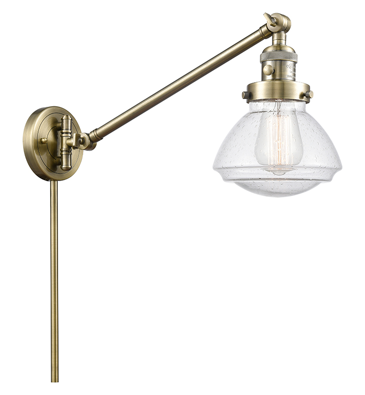 Matte Black Innovations 237-BK-G2-LED 1 Light Vintage Dimmable LED Swing Arm