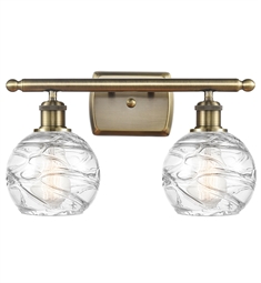 Innovations Lighting 516-2W-G1213-6 Ballston Small Deco Swirl 2 Light 16" Clear Glass Vanity Light with LED or Incandescent Bulb Option