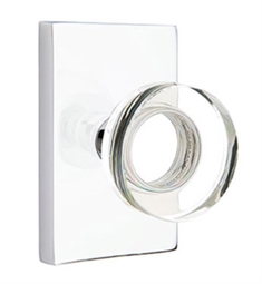 Emtek 5212 4" Door Privacy Knob Set with Brass Modern Rectangular Rosette ( Standard Door Prep )