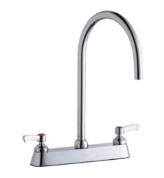 Elkay LK810LGN08 14 1/8" Double Handle Centerset Laminar Flow Commercial Kitchen Faucet with 8" Gooseneck Spout in Chrome