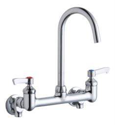 Elkay LK940LGN05S 11" Double Handle Wall Mount Commercial Kitchen Faucet with 1/2" Offset Inlets and Stops in Chrome