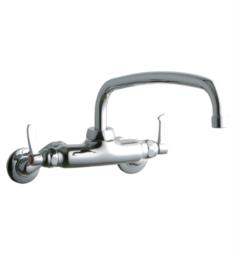 Elkay LK945AT14T 6 5/8" Double Handle Wall Mount Commercial Kitchen Faucet with 14" Arc Tube Spout and 2" Inlet in Chrome