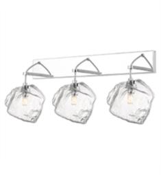 Access Lighting 63130LEDDLP-MSS-CLR Boulder 3 Light 23" Wall Mount LED Clear Glass Vanity Light in Mirrored Stainless Steel