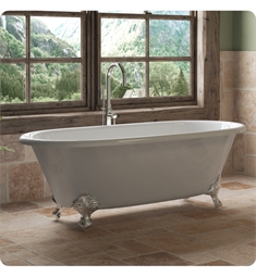 Cambridge Plumbing DE-60-NH-CP Cast Iron Double Ended Clawfoot Tub 60" X 30" with No Faucet Drillings in Chrome