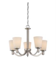 Nuvo 60-5825 Laguna 5 Light 23" Incandescent White Glass One Tier Chandelier in Brushed Nickel