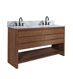 Avanity KAI-VS49-BRW Kai 48" Freestanding Double Bathroom Vanity in Brown Reclaimed Wood with Undermount Sinks and Top