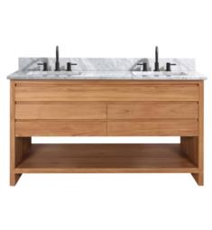 Avanity KAI-VS61-NT Kai 60" Freestanding Double Bathroom Vanity in Natural Teak with Undermount Sink and Top