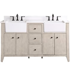 Fairmont Designs 1515-FV60DA River View 60" Double Bowl Farmhouse Vanity in Toasted Almond