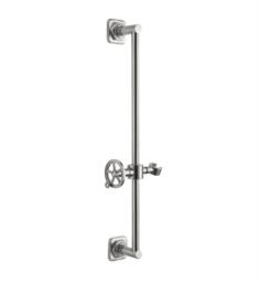 California Faucets SB-85W Steampunk 24 1/4" Wall Mounted Slide Bar Quad Base with Wheel Handle