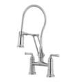 Brizo 62174LF Rook 19 3/8" Double Handle Articulating Bridge Kitchen Faucet with Finished Hose