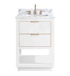 Avanity ALLIE-VS25-WTG Allie 24" Freestanding Single Bathroom Vanity with Sink in White with Gold Trim