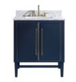 Avanity MASON-VS31-NBG Mason 30" Freestanding Single Bathroom Vanity with Sink in Navy Blue with Gold Trim