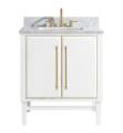 Avanity MASON-VS31-WTG Mason 30" Freestanding Single Bathroom Vanity with Sink in White with Gold Trim