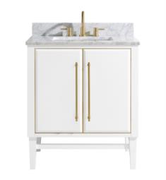 Avanity MASON-VS31-WTG Mason 30" Freestanding Single Bathroom Vanity with Sink in White with Gold Trim