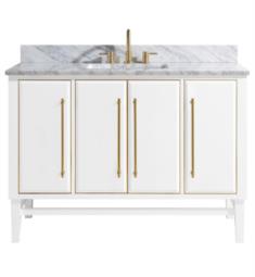 Avanity MASON-VS49-WTG Mason 48" Freestanding Single Bathroom Vanity with Sink in White with Gold Trim